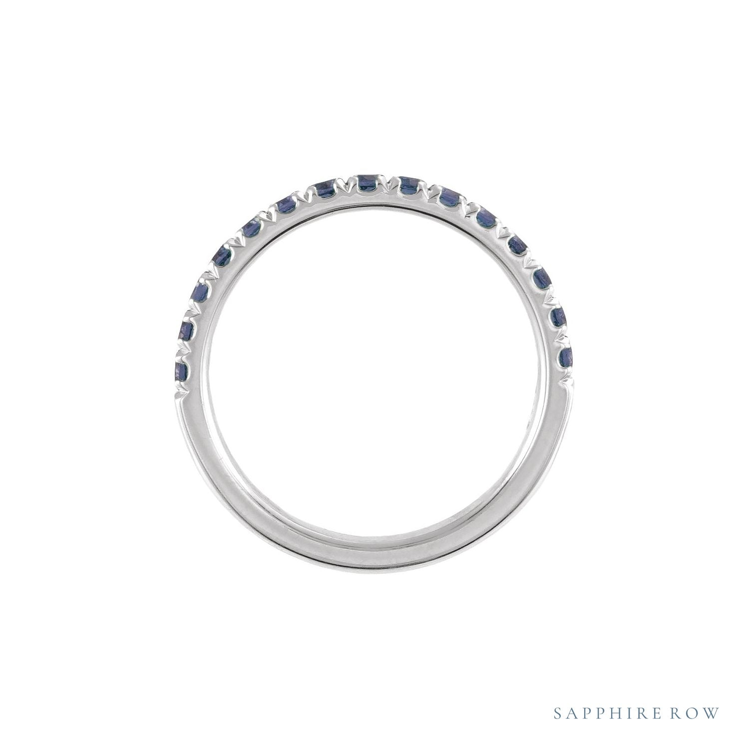 Sapphire Row Lab-Grown Birthstone Stacking Ring - Alexandrite, 10K White Gold (view 2)