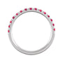 Sapphire Row Lab-Grown Birthstone Stacking Ring - Ruby, 14K White Gold (view 2)