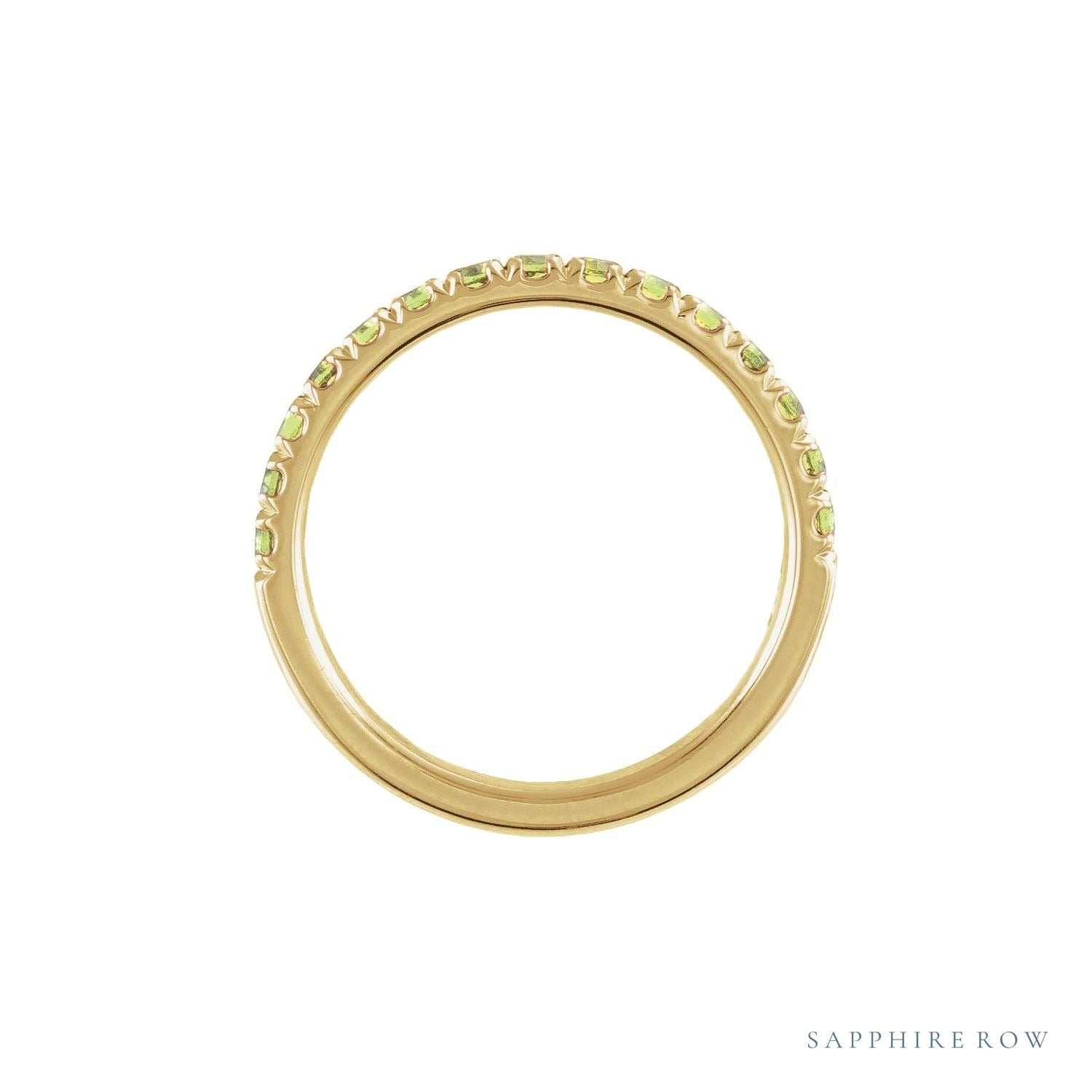 Sapphire Row Lab-Grown Birthstone Stacking Ring - Diamond, 14K Yellow Gold (view 2)
