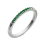 Sapphire Row Lab-Grown Birthstone Stacking Ring - Emerald, 14K White Gold