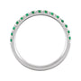 Sapphire Row Lab-Grown Birthstone Stacking Ring - Emerald, 14K White Gold (view 2)