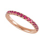 Sapphire Row Lab-Grown Birthstone Stacking Ring - Ruby, 14K Rose Gold (view 3)