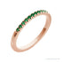 Sapphire Row Lab-Grown Birthstone Stacking Ring - Emerald, 14K Rose Gold