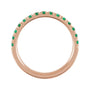 Sapphire Row Lab-Grown Birthstone Stacking Ring - Emerald, 14K Rose Gold (view 2)