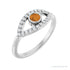 Sapphire Row Natural Pavé Evil Eye Gemstone Ring - Citrine, Platinum