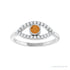 Sapphire Row Natural Pavé Evil Eye Gemstone Ring - Citrine, Platinum (view 3)