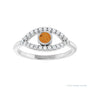 Sapphire Row Natural Pavé Evil Eye Gemstone Ring - Citrine, Platinum (view 3)