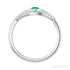 Sapphire Row Natural Pavé Evil Eye Gemstone Ring - Emerald, Platinum (view 2)
