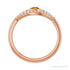 Sapphire Row Natural Pavé Evil Eye Gemstone Ring - Citrine, 14K Rose Gold (view 2)