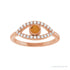 Sapphire Row Natural Pavé Evil Eye Gemstone Ring - Citrine, 14K Rose Gold (view 3)