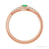 Sapphire Row Natural Pavé Evil Eye Gemstone Ring - Emerald, 14K Rose Gold (view 2)