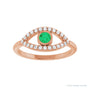 Sapphire Row Natural Pavé Evil Eye Gemstone Ring - Emerald, 14K Rose Gold (view 3)