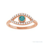 Sapphire Row Natural Pavé Evil Eye Gemstone Ring - Alexandrite, 14K Rose Gold (view 3)