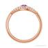 Sapphire Row Natural Pavé Evil Eye Gemstone Ring - Amethyst, 14K Rose Gold (view 2)