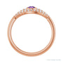 Sapphire Row Natural Pavé Evil Eye Gemstone Ring - Amethyst, 14K Rose Gold (view 2)