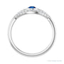 Sapphire Row Natural Pavé Evil Eye Gemstone Ring - Blue Sapphire, Platinum (view 2)
