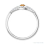 Sapphire Row Natural Pavé Evil Eye Gemstone Ring - Citrine, 14K White Gold (view 2)