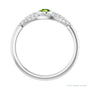 Sapphire Row Natural Pavé Evil Eye Gemstone Ring - Peridot, 14K White Gold (view 2)