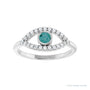 Sapphire Row Natural Pavé Evil Eye Gemstone Ring - Alexandrite, 14K White Gold (view 3)