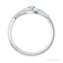 Sapphire Row Natural Pavé Evil Eye Gemstone Ring - Blue Zircon, 14K White Gold (view 2)