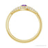 Sapphire Row Natural Pavé Evil Eye Gemstone Ring - Amethyst, 14K Yellow Gold (view 2)