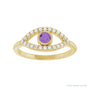 Sapphire Row Natural Pavé Evil Eye Gemstone Ring - Amethyst, 14K Yellow Gold (view 3)