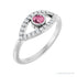 Sapphire Row Natural Pavé Evil Eye Gemstone Ring - Pink Tourmaline, Platinum