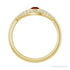 Sapphire Row Natural Pavé Evil Eye Gemstone Ring - Mozambique Garnet, 14K Yellow Gold (view 2)