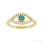 Sapphire Row Natural Pavé Evil Eye Gemstone Ring - Alexandrite, 14K Yellow Gold (view 3)