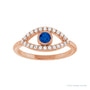 Sapphire Row Natural Pavé Evil Eye Gemstone Ring - Blue Sapphire, 14K Rose Gold (view 3)