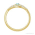 Sapphire Row Natural Pavé Evil Eye Gemstone Ring - Blue Zircon, 14K Yellow Gold (view 2)