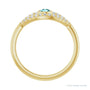 Sapphire Row Natural Pavé Evil Eye Gemstone Ring - Blue Zircon, 14K Yellow Gold (view 2)