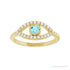 Sapphire Row Natural Pavé Evil Eye Gemstone Ring - Blue Zircon, 14K Yellow Gold (view 3)