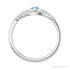 Sapphire Row Natural Pavé Evil Eye Gemstone Ring - Aquamarine, Platinum (view 2)