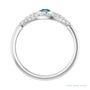 Sapphire Row Natural Pavé Evil Eye Gemstone Ring - Alexandrite, Platinum (view 2)