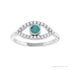 Sapphire Row Natural Pavé Evil Eye Gemstone Ring - Alexandrite, Platinum (view 3)