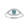 Sapphire Row Natural Pavé Evil Eye Gemstone Ring - Alexandrite, Platinum (view 3)