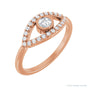 Sapphire Row Natural Pavé Evil Eye Gemstone Ring - White Sapphire, 14K Rose Gold