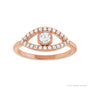 Sapphire Row Natural Pavé Evil Eye Gemstone Ring - White Sapphire, 14K Rose Gold (view 3)