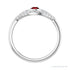 Sapphire Row Natural Pavé Evil Eye Gemstone Ring - Mozambique Garnet, 14K White Gold (view 2)