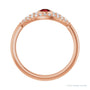 Sapphire Row Natural Pavé Evil Eye Gemstone Ring - Mozambique Garnet, 14K Rose Gold (view 2)