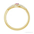 Sapphire Row Natural Pavé Evil Eye Gemstone Ring - Pink Tourmaline, 14K Yellow Gold (view 2)