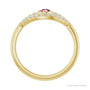 Sapphire Row Natural Pavé Evil Eye Gemstone Ring - Pink Tourmaline, 14K Yellow Gold (view 2)