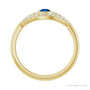 Sapphire Row Natural Pavé Evil Eye Gemstone Ring - Blue Sapphire, 14K Yellow Gold (view 2)