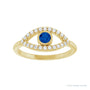 Sapphire Row Natural Pavé Evil Eye Gemstone Ring - Blue Sapphire, 14K Yellow Gold (view 3)