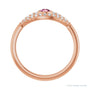 Sapphire Row Natural Pavé Evil Eye Gemstone Ring - Pink Tourmaline, 14K Rose Gold (view 2)