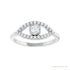 Sapphire Row Natural Pavé Evil Eye Gemstone Ring - White Sapphire, 14K White Gold (view 3)