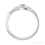 Sapphire Row Natural Pavé Evil Eye Gemstone Ring - Pink Tourmaline, 14K White Gold (view 2)