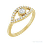 Sapphire Row Natural Pavé Evil Eye Gemstone Ring - White Sapphire, 14K Yellow Gold