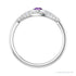 Sapphire Row Natural Pavé Evil Eye Gemstone Ring - Amethyst, 14K White Gold (view 2)